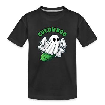 Cucumboo Funny Cucumber Halloween Costume Ghost Bo - Kids' Premium Organic T-Shirt - black - Front