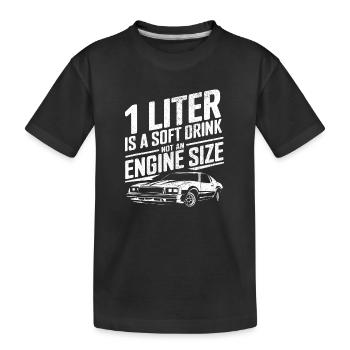 1 Liter ist ein Erfrischungsgetränk, kein Motor Motor E - Kinder Premium Bio T-Shirt - Schwarz - Vorne