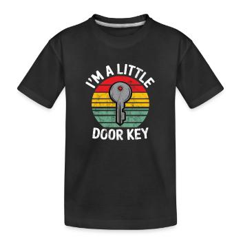 Je suis une petite clé de porte drôle jeu de mots humour humour - T-shirt bio Premium Enfant - noir - Devant