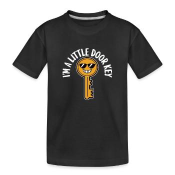 Je suis une petite clé de porte drôle jeu de mots humour humour - T-shirt bio Premium Enfant - noir - Devant