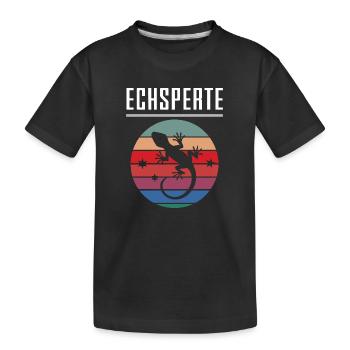 Echsperte Echspertin Lustiger Wortwitz Reptilien - Kinder Premium Bio T-Shirt - Schwarz - Vorne
