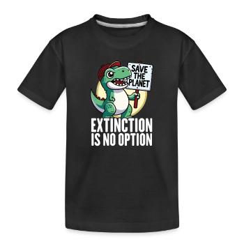 L’extinction n’est pas une option Dinosaure Environnement - T-shirt bio Premium Enfant - noir - Devant