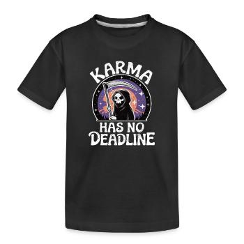 Karma has no deadline Destiny Fate Balance - Kids' Premium Organic T-Shirt - black - Front