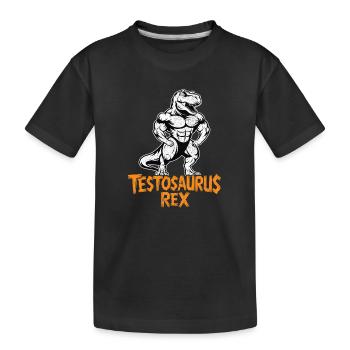 Testosaurus Rex Drôle Bodybuilder Dinosaure - T-shirt bio Premium Enfant - noir - Devant