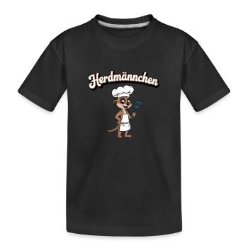 Herdmännchen Erdmännchen Wortwitz Koch - Kinder Premium Bio T-Shirt - Schwarz - Vorne
