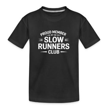 Stolzes Mitglied des Slow Runners Club - Kinder Premium Bio T-Shirt - Schwarz - Vorne