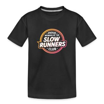 Stolzes Mitglied des Slow Runners Club - Kinder Premium Bio T-Shirt - Schwarz - Vorne