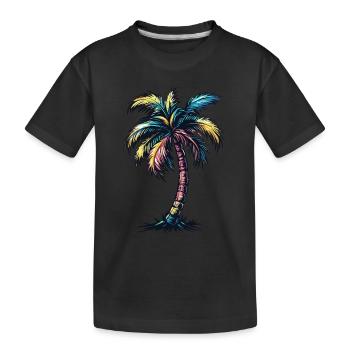Palme Strand - Kinder Premium Bio T-Shirt - Schwarz - Vorne