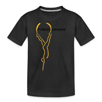 Freediver Apnoe - Kinder Premium Bio T-Shirt - Schwarz - Vorne