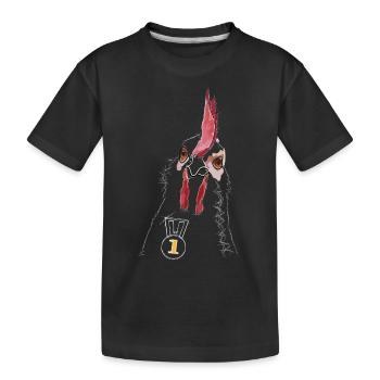The cock (white) - Kids' Premium Organic T-Shirt - black - Front