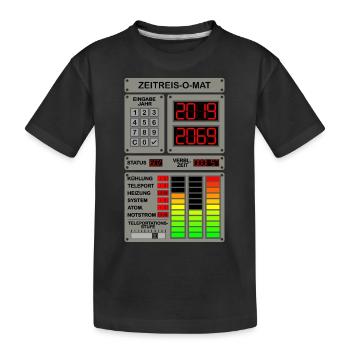 50 Jahre in der Zeit reisen - Zeitreise Computer - Kinder Premium Bio T-Shirt - Schwarz - Vorne