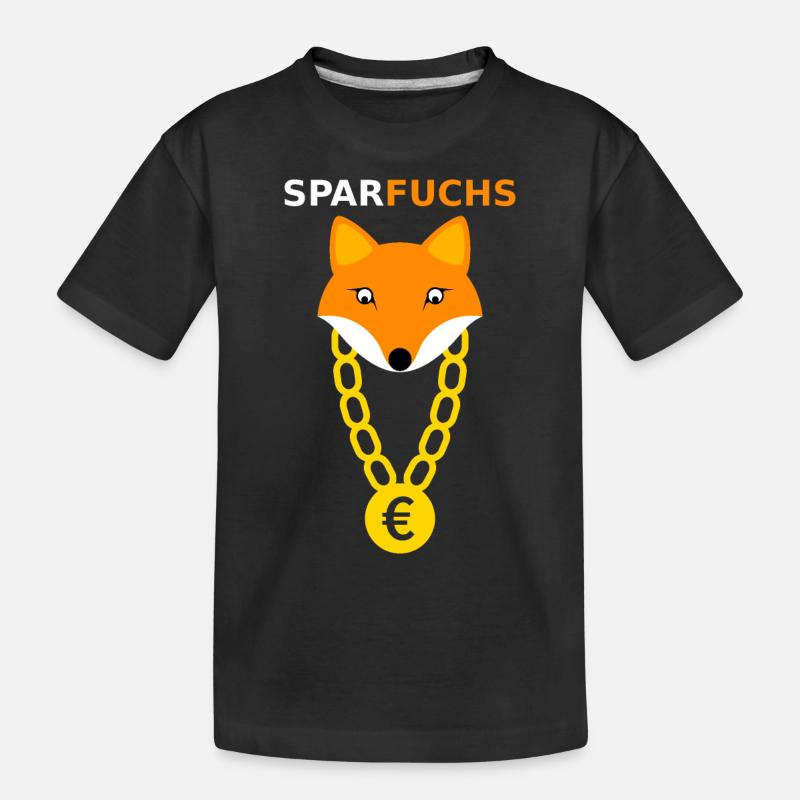 Sparfuchs Fuchs Tier Geschenk - Kinder Premium Bio T-Shirt - Schwarz