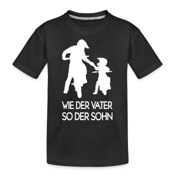 Vater Sohn Motorradfahrer Biker Motocross Crosser - Kinder Premium Bio T-Shirt - Schwarz - Vorne