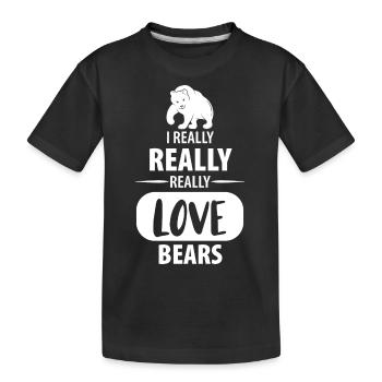 Bär Bären Raubtier - Kinder Premium Bio T-Shirt - Schwarz - Vorne