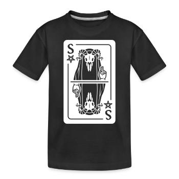 Teufel Spielkarte - Kinder Premium Bio T-Shirt - Schwarz - Vorne