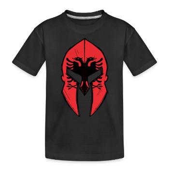 Drapeau de l’Albanie dans le casque du guerrier spartiate - T-shirt bio Premium Enfant - noir - Devant