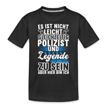 Polizei Polizist - Kinder Premium Bio T-Shirt - Schwarz - Vorne