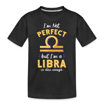 Waage Tierkreiszeichen Aberglaube Geburt - Kinder Premium Bio T-Shirt - Schwarz - Vorne