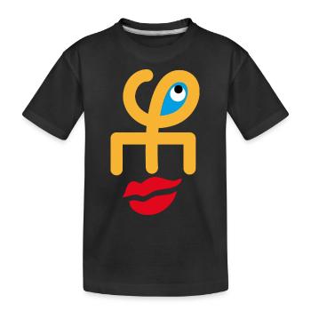 Gesicht lächeln - Kinder Premium Bio T-Shirt - Schwarz - Vorne