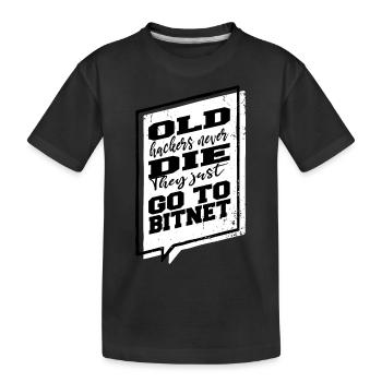 glitch internet jokes encrypt hacker fun humor - Kids' Premium Organic T-Shirt - black - Front