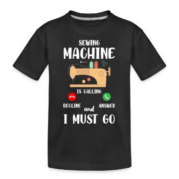 Sewing Profession Suit Sewing Machine - Kids' Premium Organic T-Shirt - black - Front