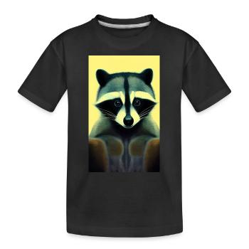Bande dessinée d’un raton laveur nord-américain - T-shirt bio Premium Enfant - noir - Devant
