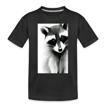 Bande dessinée d’un raton laveur nord-américain - T-shirt bio Premium Enfant - noir - Devant