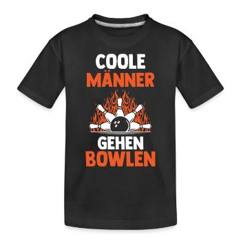 Bowler Bowlen Kegeln Bowling - Kinder Premium Bio T-Shirt - Schwarz - Vorne