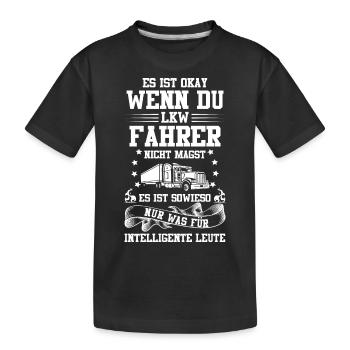 LKW Fahrer Fernfahrer Lastkraftwagen Trucker - Kinder Premium Bio T-Shirt - Schwarz - Vorne