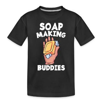Seife Soap Hygiene Waschen Seifenherstellung - Kinder Premium Bio T-Shirt - Schwarz - Vorne