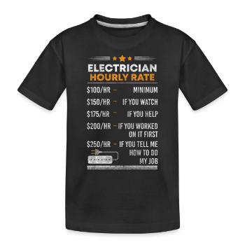 Electricity Craft Voltage Lightning - Kids' Premium Organic T-Shirt - black - Front