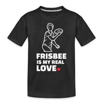 I love Frisbee - Kids' Premium Organic T-Shirt - black - Front