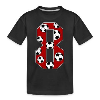 8 Anniversaire Football Rouge - T-shirt bio Premium Enfant - noir - Devant