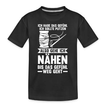 Schneidern Nähen - Kinder Premium Bio T-Shirt - Schwarz - Vorne