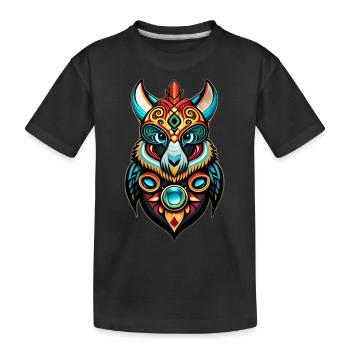 totem de hiboux colorer - T-shirt bio Premium Enfant - noir - Devant