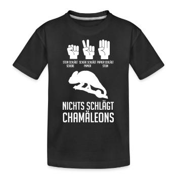 Terrarium Echsen Reptilien - Kinder Premium Bio T-Shirt - Schwarz - Vorne