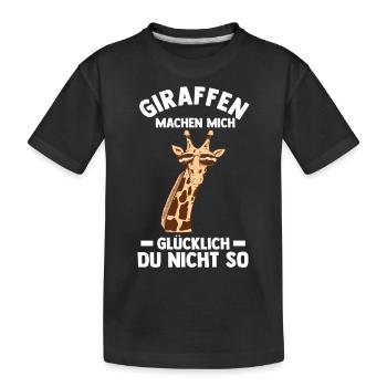 Giraffe Giraffen - Kinder Premium Bio T-Shirt - Schwarz - Vorne