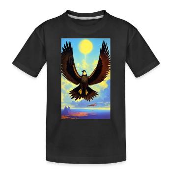 Adler | Vogel | Freiheit | Tiere - Kinder Premium Bio T-Shirt - Schwarz - Vorne