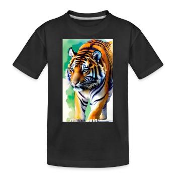 Tiger | Animal | Predator | Roar | King | Asia - Kids' Premium Organic T-Shirt - black - Front