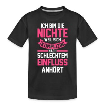 Nichte - Kinder Premium Bio T-Shirt - Schwarz - Vorne