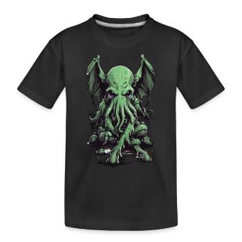 Monstre visqueux des tentacules d’Halloween Cthulhu - T-shirt bio Premium Enfant - noir - Devant