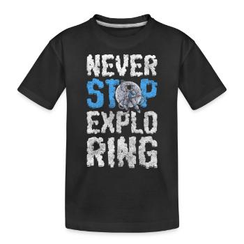 Weltall Sterne Rakete - Kinder Premium Bio T-Shirt - Schwarz - Vorne