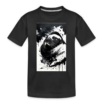 Walross-Wunderland - Kinder Premium Bio T-Shirt - Schwarz - Vorne