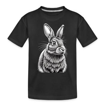 Kaninchen Portrait - Kinder Premium Bio T-Shirt - Schwarz - Vorne