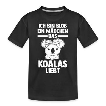 Koalabär Koala - Kinder Premium Bio T-Shirt - Schwarz - Vorne