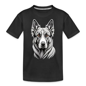 Majestic Beauty: The German Shepherd in White - Kids' Premium Organic T-Shirt - black - Front