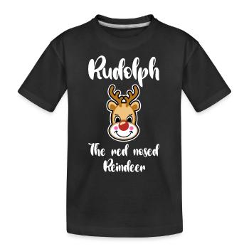 Rudolph - Kinder Premium Bio T-Shirt - Schwarz - Vorne