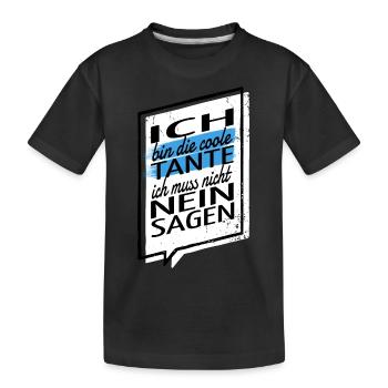 vater humor bday tante katze cool elternschaft - Kinder Premium Bio T-Shirt - Schwarz - Vorne