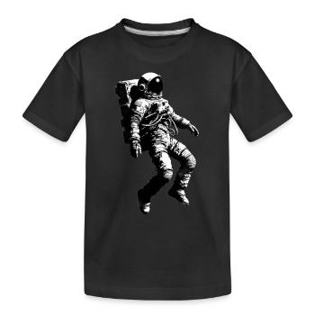 Freischwebender Astronaut Personalisieren - Kinder Premium Bio T-Shirt - Schwarz - Vorne