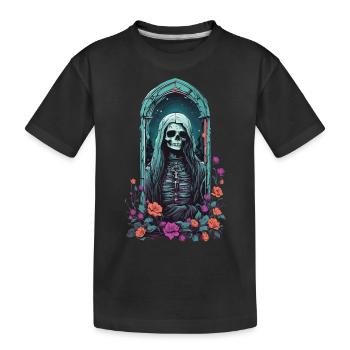 Gothic Pastel Skeleton Lady Victorian Halloween - Kids' Premium Organic T-Shirt - black - Front